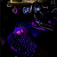 Fiber Optic Twinkle Stars Car Mats WaterProof Star Light Car LED Rugs With APP Remote Control Light Effect