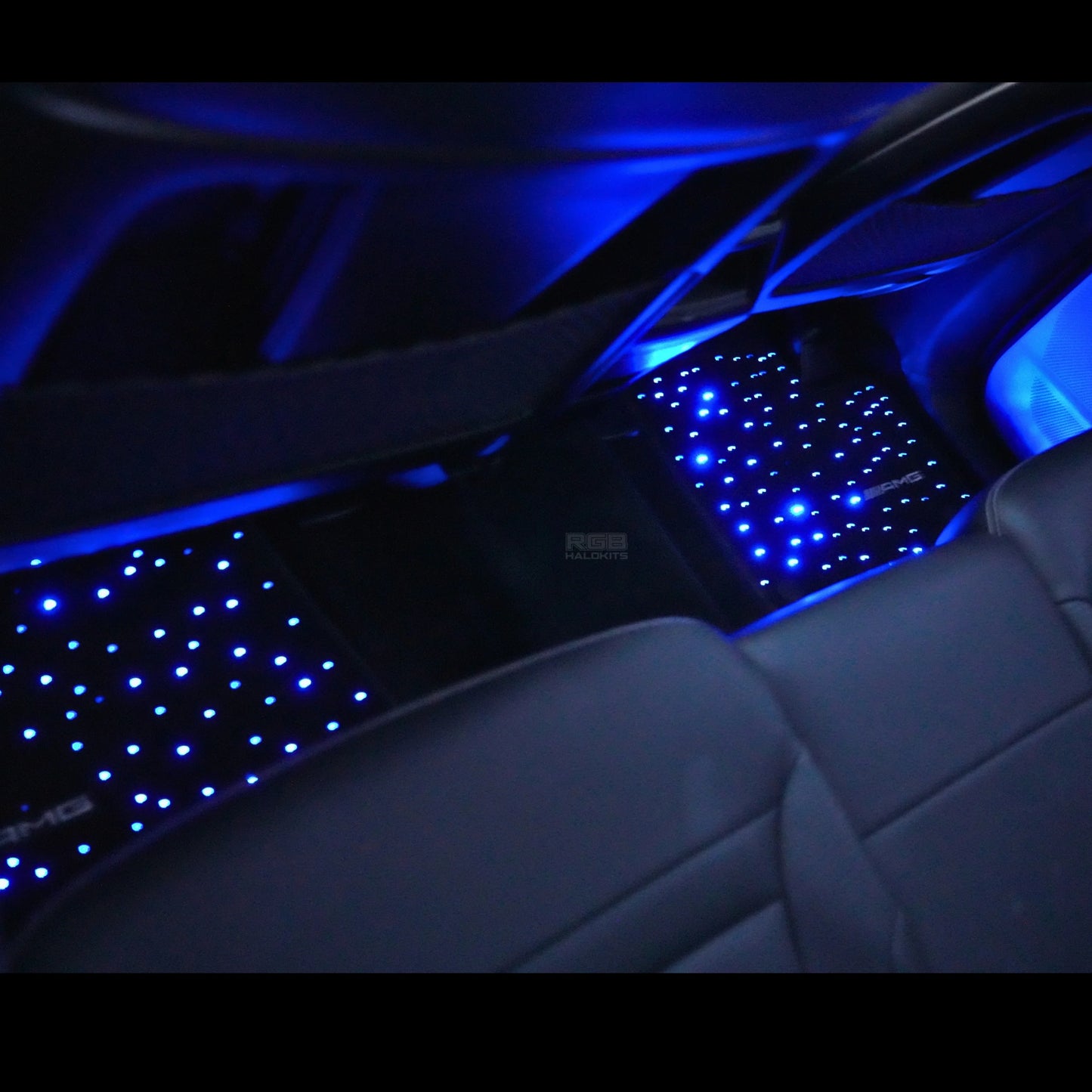 Fiber Optic Twinkle Stars Car Mats WaterProof Star Light Car LED Rugs With APP Remote Control Light Effect
