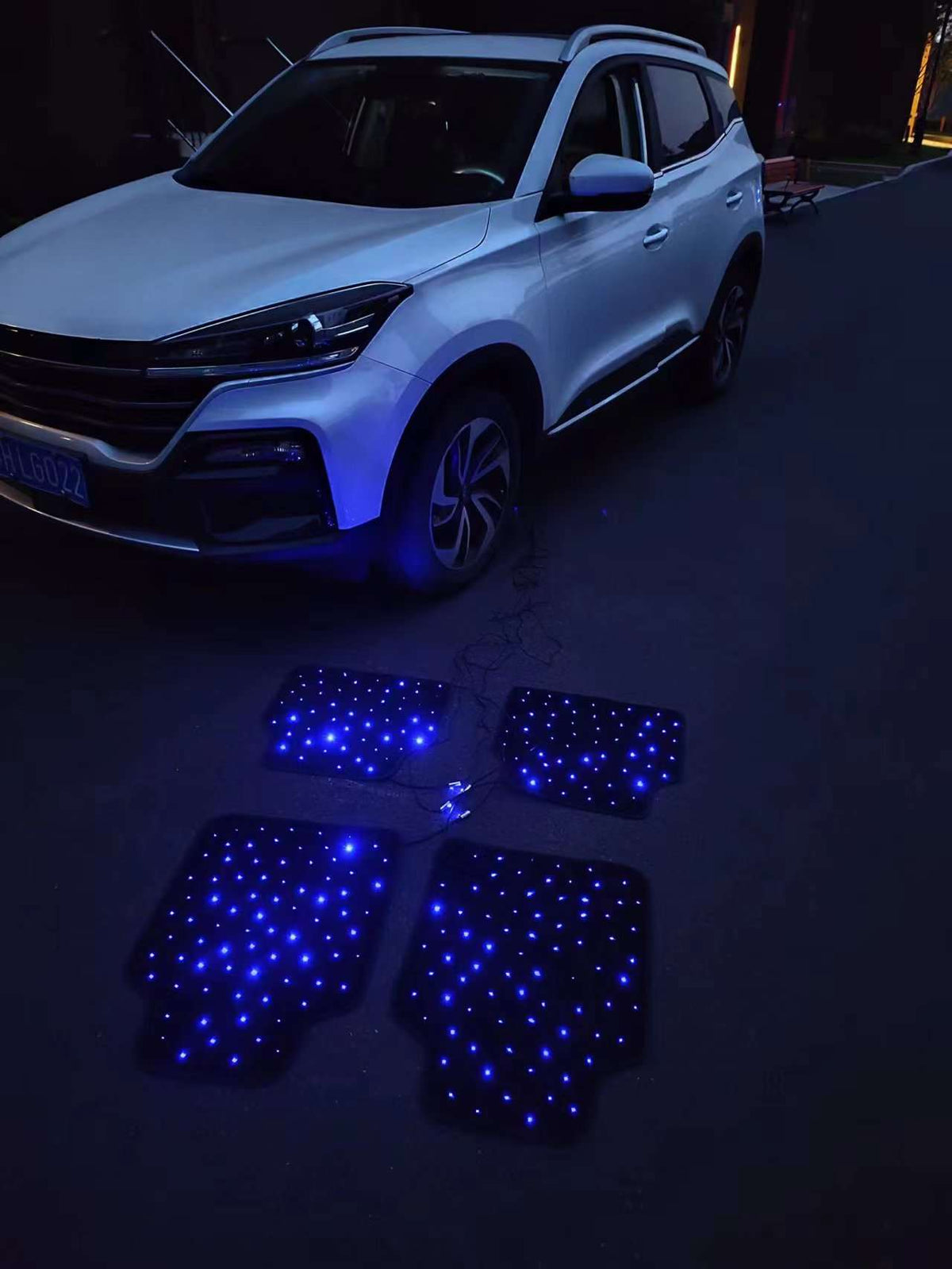 Fiber Optic Twinkle Stars Car Mats WaterProof Star Light Car LED Rugs With APP Remote Control Light Effect