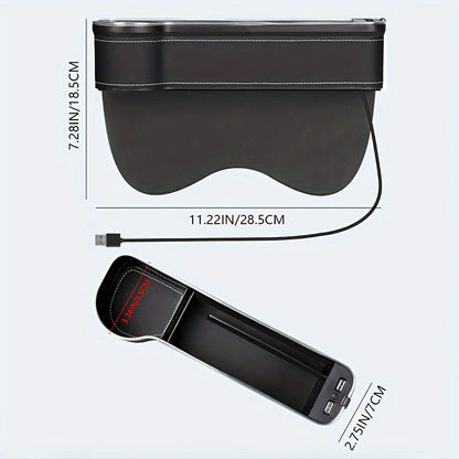 Car Seat Gap Organizer with USB Chargers