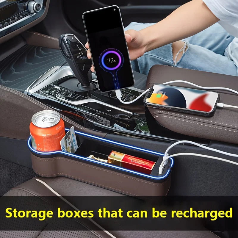 Car Seat Gap Organizer with USB Chargers