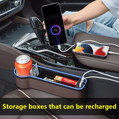 Car Seat Gap Organizer with USB Chargers